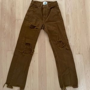 Brown urban outfitters BDG jeans with rips